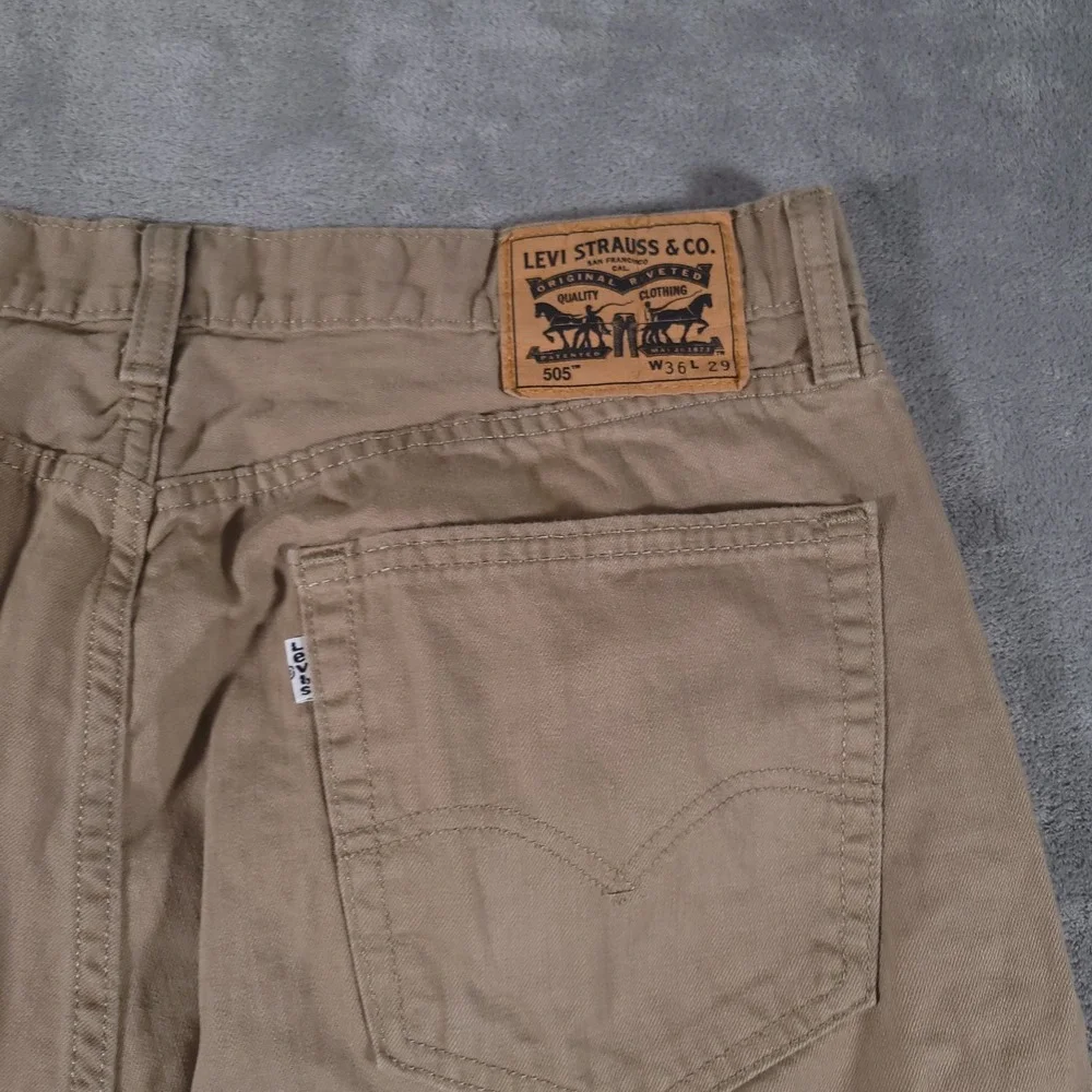 Levi's 505 Jean Mens 36x29 (Fits 34x29) Tan Straight Leg Cotton Denim‎ Pants
